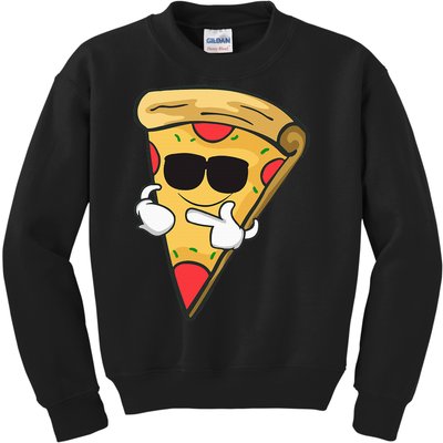 Cool Sunglasses Pizza Gift Kids Sweatshirt