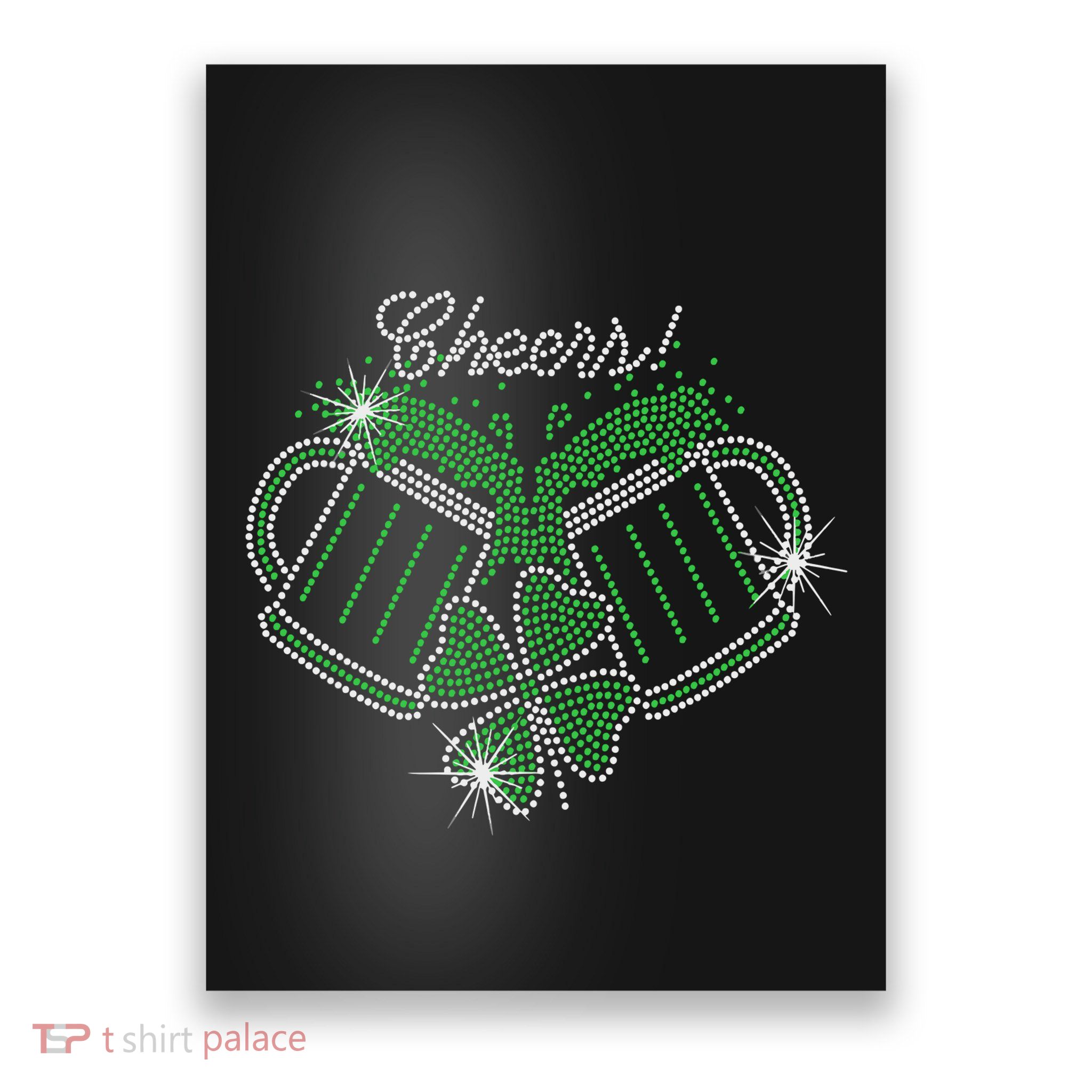 Cheers St Patricks Day Drink Beer Bling Rhinestone Shamrock Poster