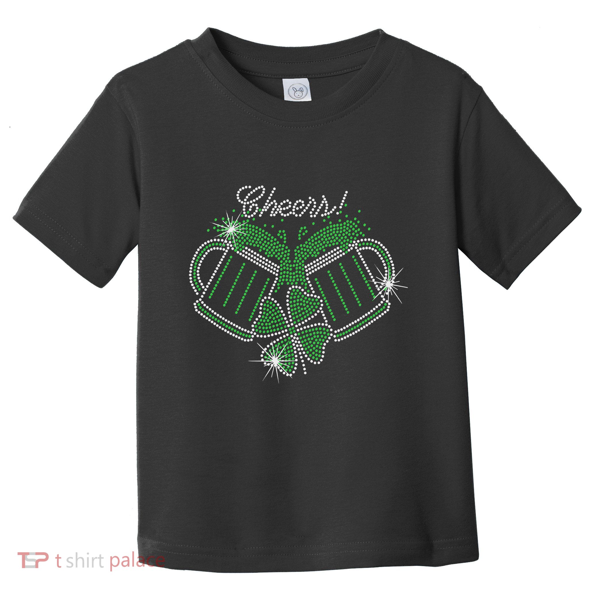 Cheers St Patricks Day Drink Beer Bling Rhinestone Shamrock Toddler T-Shirt