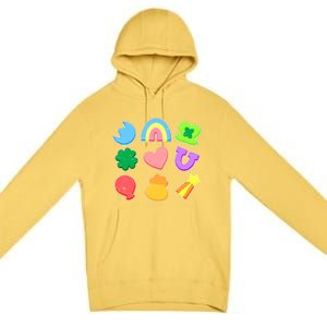 Cute St Patricks Day Marshmallow Shapes Premium Pullover Hoodie