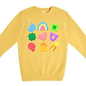 Cute St Patricks Day Marshmallow Shapes Premium Crewneck Sweatshirt