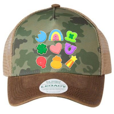 Cute St Patricks Day Marshmallow Shapes Legacy Tie Dye Trucker Hat
