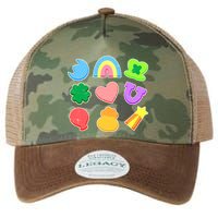 Cute St Patricks Day Marshmallow Shapes Legacy Tie Dye Trucker Hat