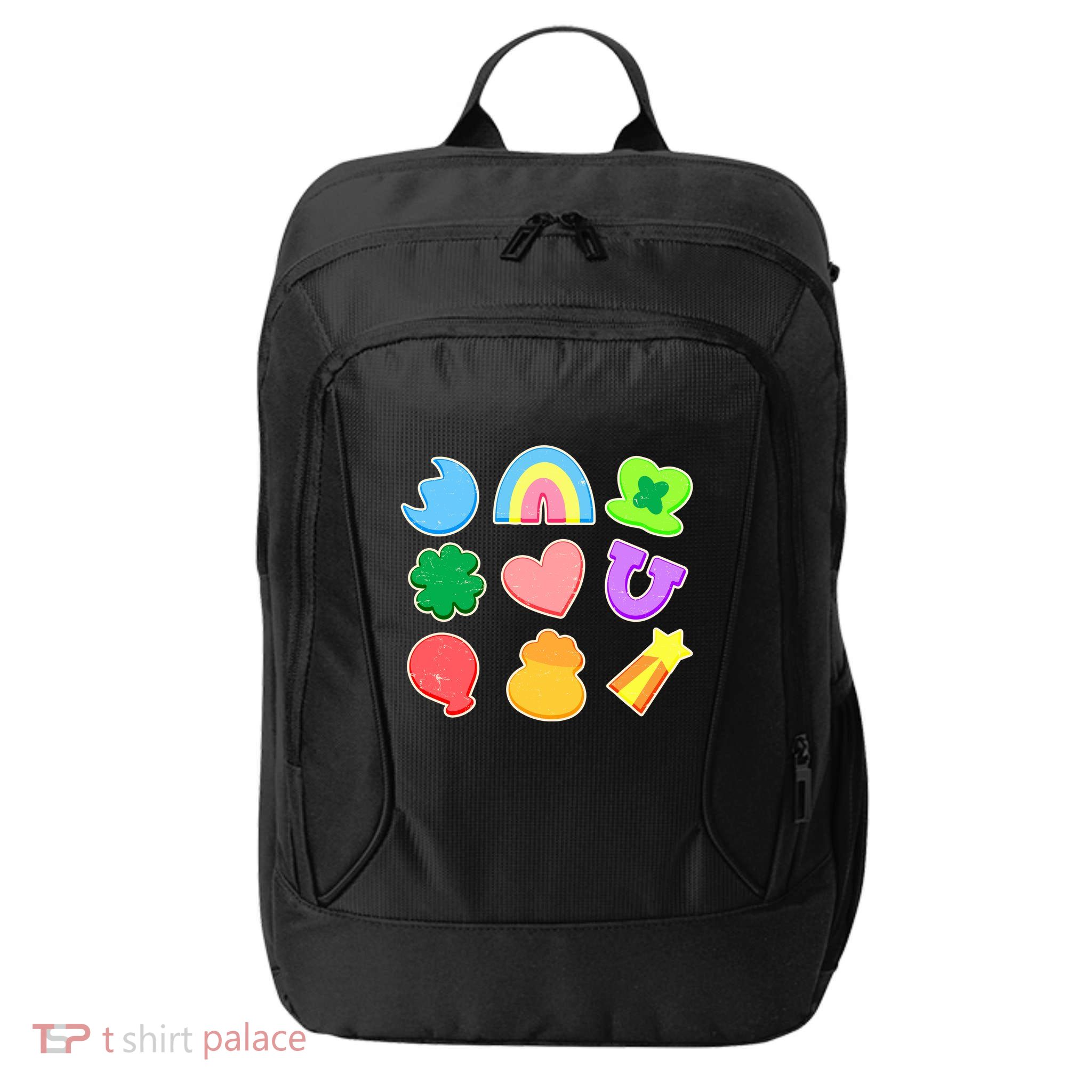 Cute St Patricks Day Marshmallow Shapes City Backpack