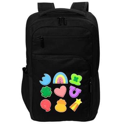 Cute St Patricks Day Marshmallow Shapes Impact Tech Backpack