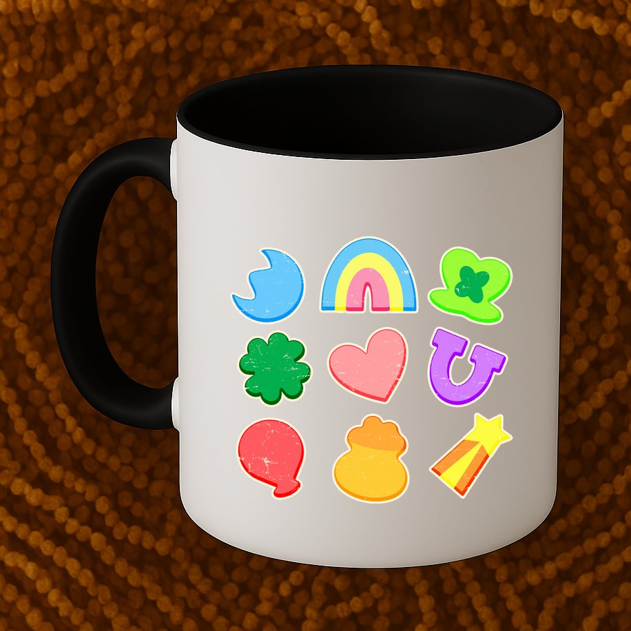 Cute St Patricks Day Marshmallow Shapes Mug