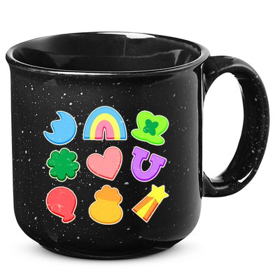 Cute St Patricks Day Marshmallow Shapes 15oz Campfire Ceramic Mug