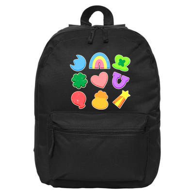 Cute St Patricks Day Marshmallow Shapes 16 in Basic Backpack
