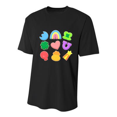 Cute St Patricks Day Marshmallow Shapes Youth Performance Sprint T-Shirt
