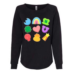 Cute St Patricks Day Marshmallow Shapes Womens California Wash Sweatshirt