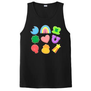 Cute St Patricks Day Marshmallow Shapes PosiCharge Competitor Tank