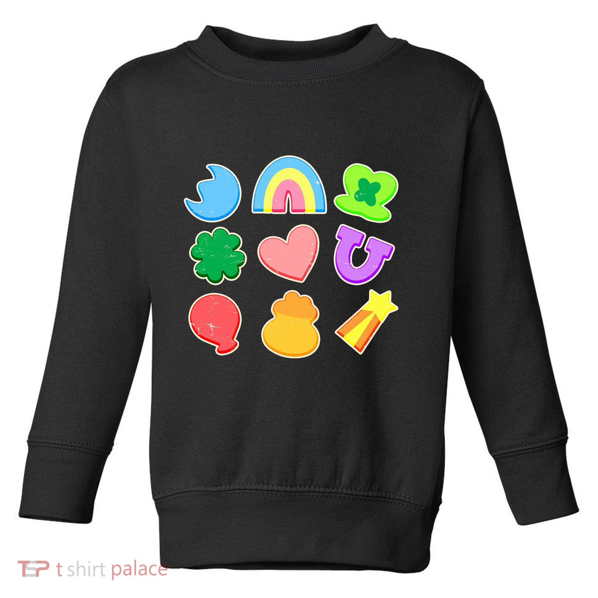Cute St Patricks Day Marshmallow Shapes Toddler Sweatshirt