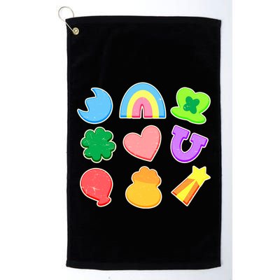 Cute St Patricks Day Marshmallow Shapes Golf Towel