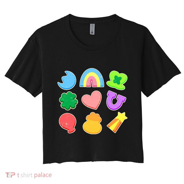 Cute St Patricks Day Marshmallow Shapes Crop Top