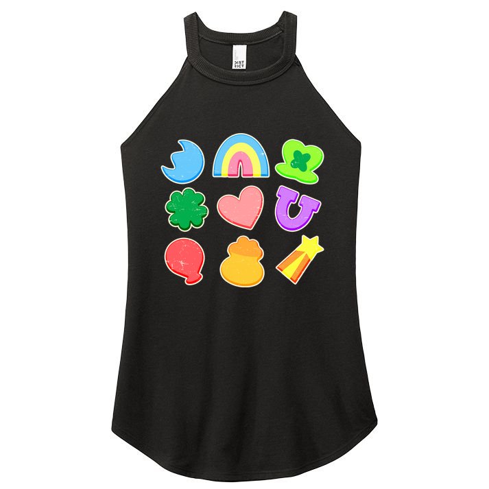 Cute St Patricks Day Marshmallow Shapes Women's Perfect Tri Rocker Tank