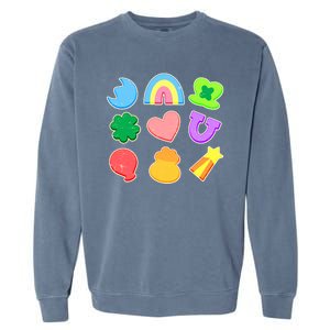 Cute St Patricks Day Marshmallow Shapes Garment-Dyed Sweatshirt