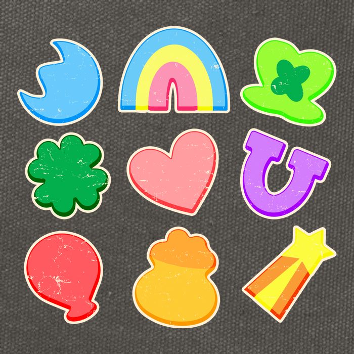 Cute St Patricks Day Marshmallow Shapes Cotton Canvas Backpack