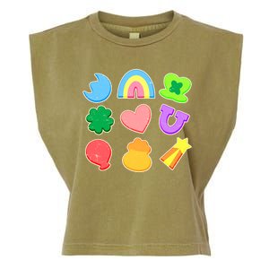 Cute St Patricks Day Marshmallow Shapes Garment-Dyed Women's Muscle Tee