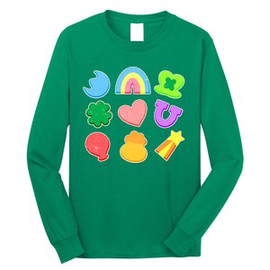 Cute St Patricks Day Marshmallow Shapes Long Sleeve Shirt