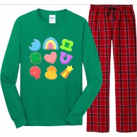 Cute St Patricks Day Marshmallow Shapes Long Sleeve Pajama Set