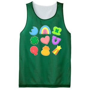 Cute St Patricks Day Marshmallow Shapes Mesh Reversible Basketball Jersey Tank