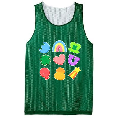 Cute St Patricks Day Marshmallow Shapes Mesh Reversible Basketball Jersey Tank