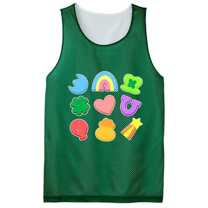 Cute St Patricks Day Marshmallow Shapes Mesh Reversible Basketball Jersey Tank