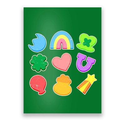 Cute St Patricks Day Marshmallow Shapes Poster