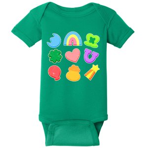 Cute St Patricks Day Marshmallow Shapes Baby Bodysuit