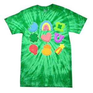 Cute St Patricks Day Marshmallow Shapes Tie-Dye T-Shirt