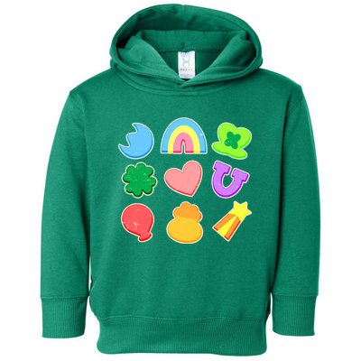 Cute St Patricks Day Marshmallow Shapes Toddler Hoodie