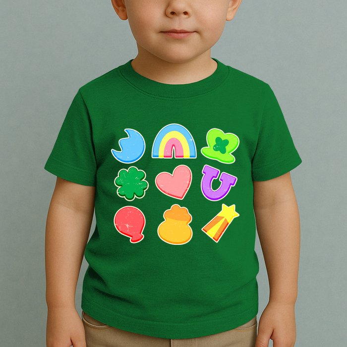 Cute St Patricks Day Marshmallow Shapes Toddler T-Shirt