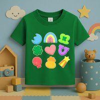 Cute St Patricks Day Marshmallow Shapes Toddler T-Shirt