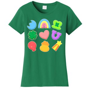 Cute St Patricks Day Marshmallow Shapes Women's T-Shirt