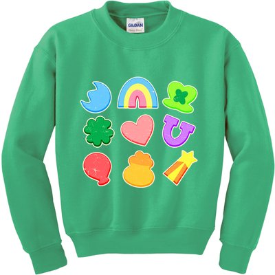 Cute St Patricks Day Marshmallow Shapes Kids Sweatshirt