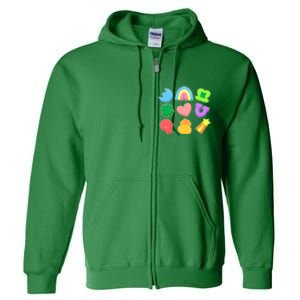 Cute St Patricks Day Marshmallow Shapes Full Zip Hoodie