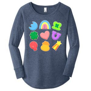 Cute St Patricks Day Marshmallow Shapes Women's Perfect Tri Tunic Long Sleeve Shirt