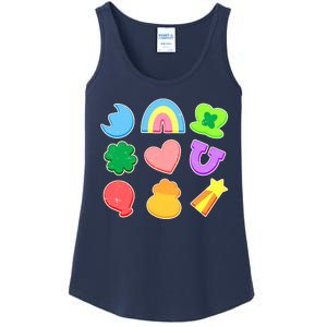 Cute St Patricks Day Marshmallow Shapes Ladies Essential Tank