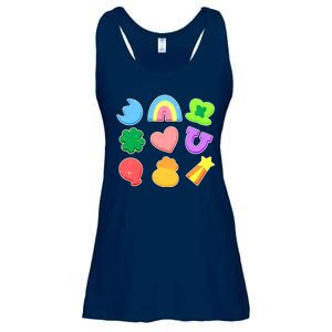 Cute St Patricks Day Marshmallow Shapes Ladies Essential Flowy Tank