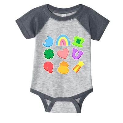 Cute St Patricks Day Marshmallow Shapes Infant Baby Jersey Bodysuit