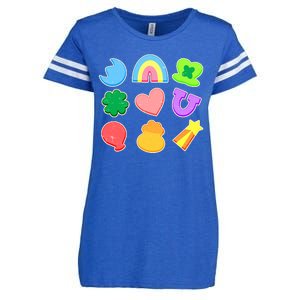 Cute St Patricks Day Marshmallow Shapes Enza Ladies Jersey Football T-Shirt