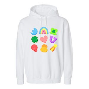 Cute St Patricks Day Marshmallow Shapes Garment-Dyed Fleece Hoodie