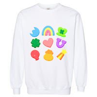 Cute St Patricks Day Marshmallow Shapes Garment-Dyed Sweatshirt