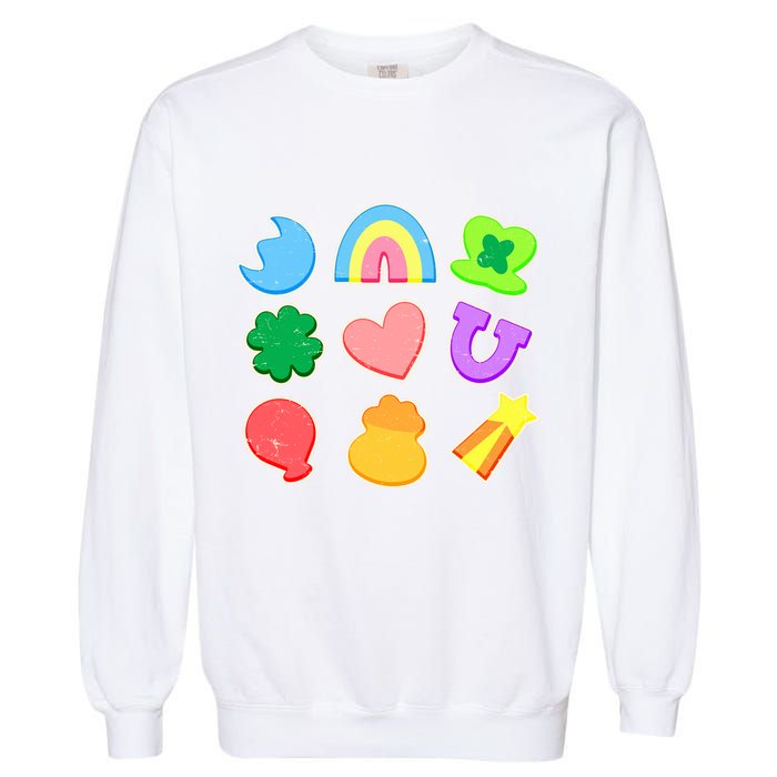Cute St Patricks Day Marshmallow Shapes Garment-Dyed Sweatshirt