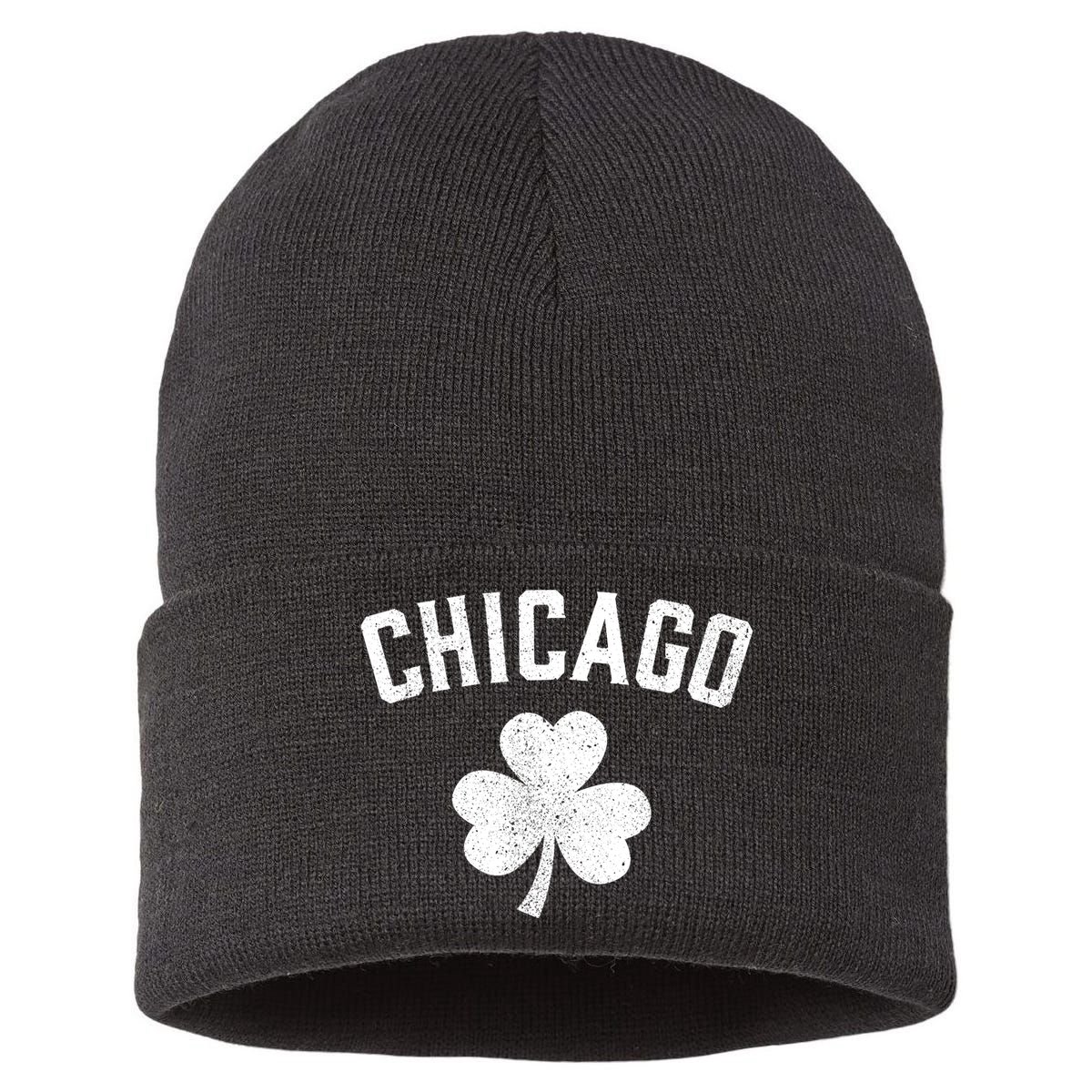 Chicago, St Patrick's Day Patty's Day Shamrock Tee Sustainable Knit Beanie