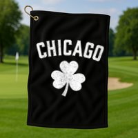 Chicago, St Patrick's Day Patty's Day Shamrock Tee Golf Towel