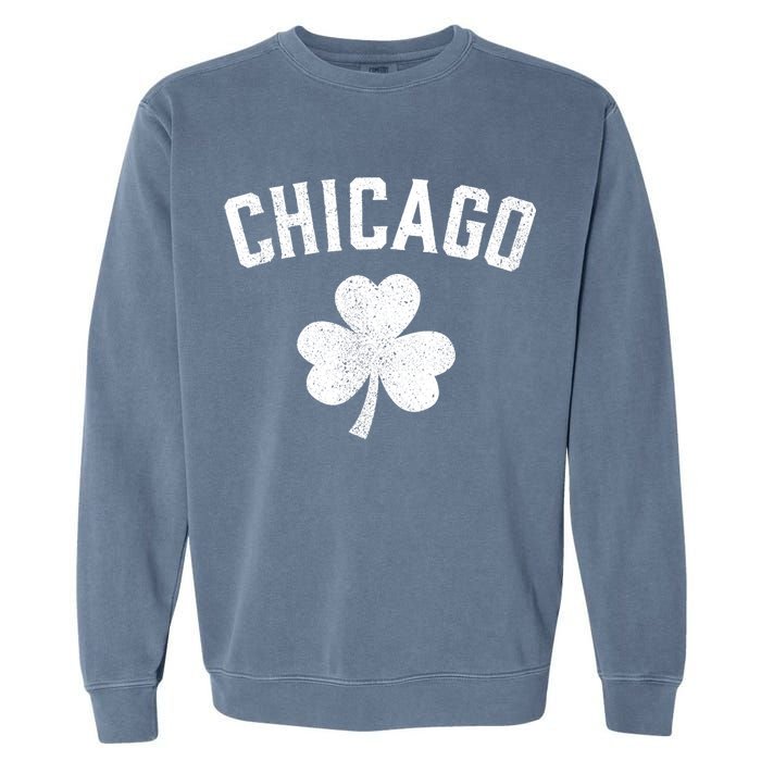 Chicago, St Patrick's Day Patty's Day Shamrock Tee Garment-Dyed Sweatshirt