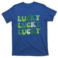 Cute St Patricks Day Lucky Retro Groovy Green Shamrock T-Shirt