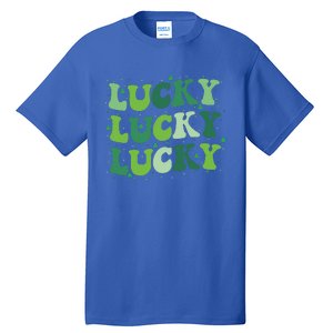 Cute St Patricks Day Lucky Retro Groovy Green Shamrock Tall T-Shirt