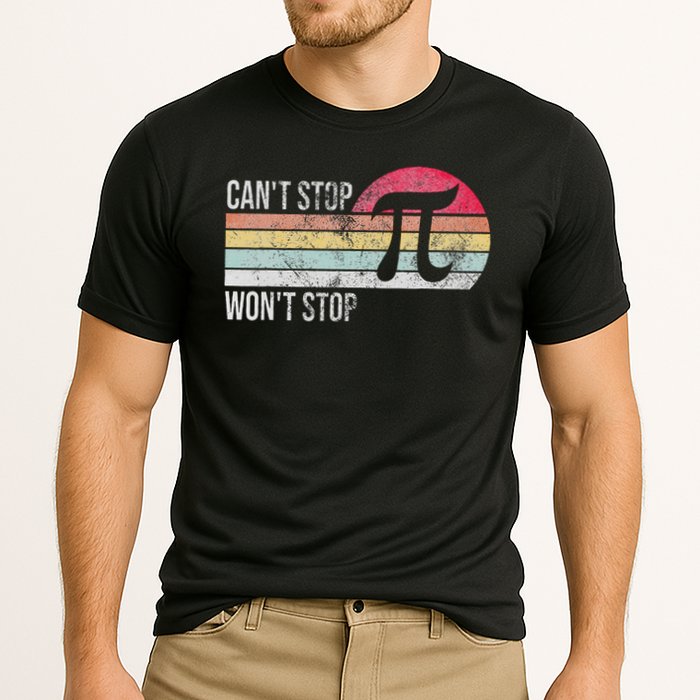 Can't Stop Pi Won't Stop Pi Day Math Vintage Retro Cooling Performance Crew T-Shirt